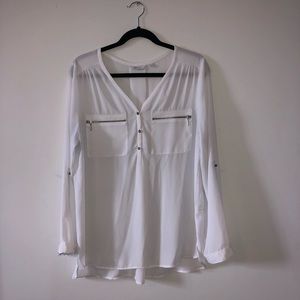 Reitmans | White blouse with silver detail *NWOT
